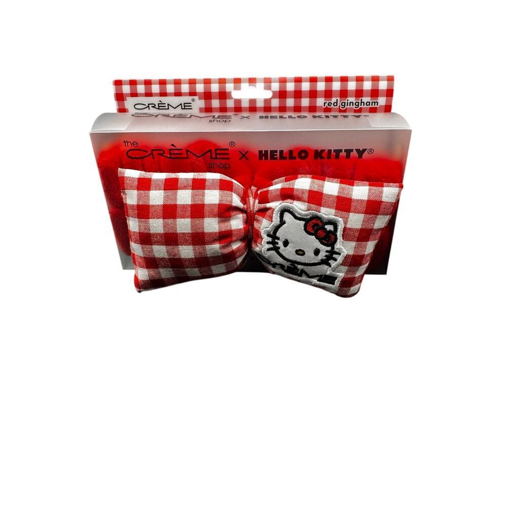 NWT Hello Kitty Plush Spa Headband- Red Gingham Color